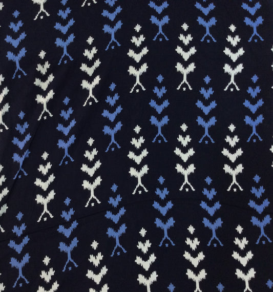 Blue & White Rayon Print
