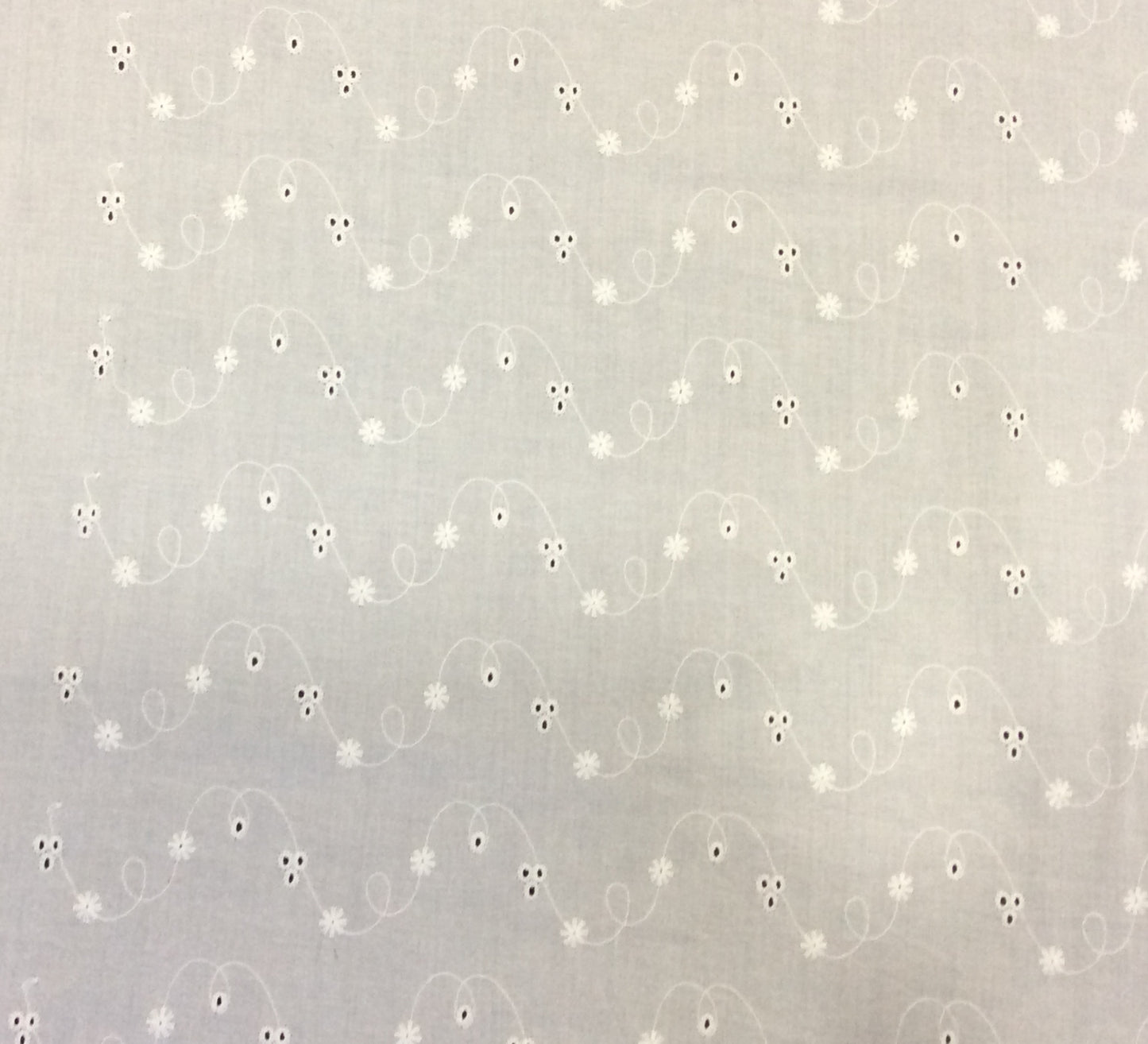 White Cotton Schiffli Chikan Dyeable (Sku: S-100)