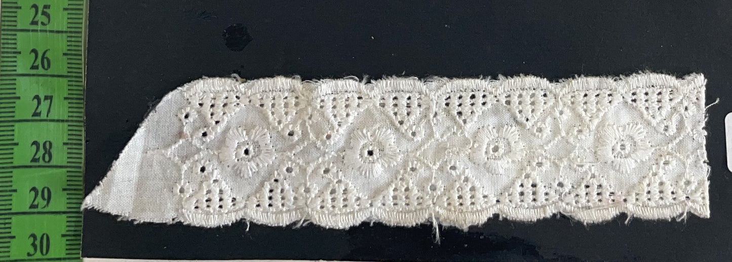 White Cotton Dyeable Schiffli Lace (Sku: S-101)