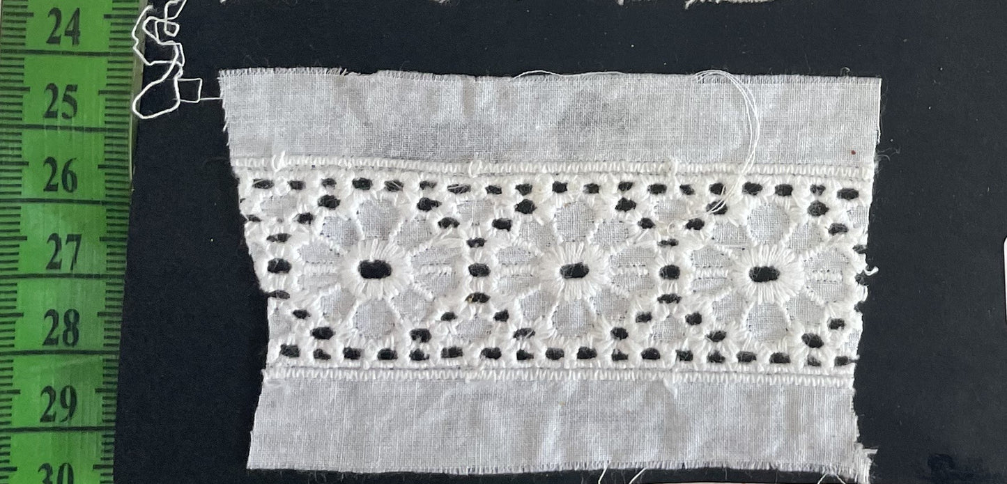 White Cotton Dyeable Schiffli Lace (Sku: S-105)