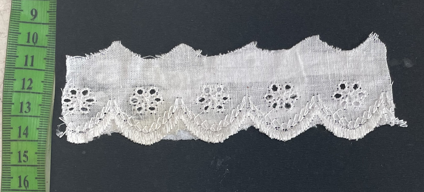 White Cotton Dyeable Schiffli Lace (Sku: S-111)