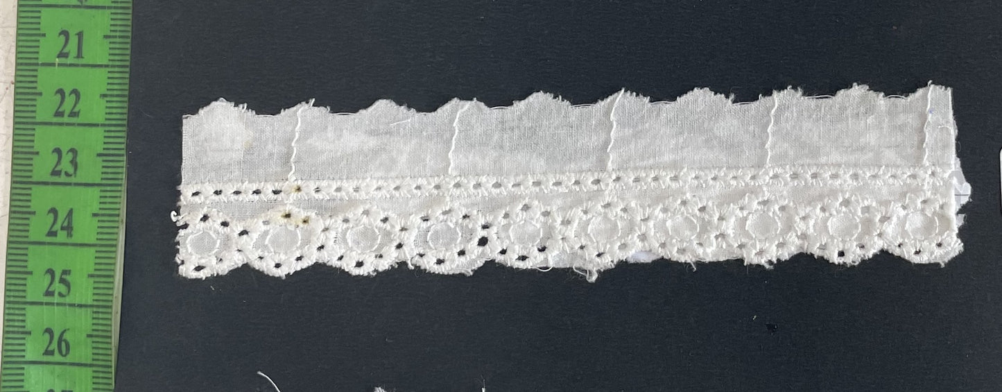 White Cotton Dyeable Schiffli Lace (Sku: S-113)