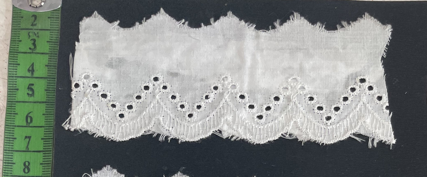 White Cotton Dyeable Schiffli Lace (Sku: S-115)