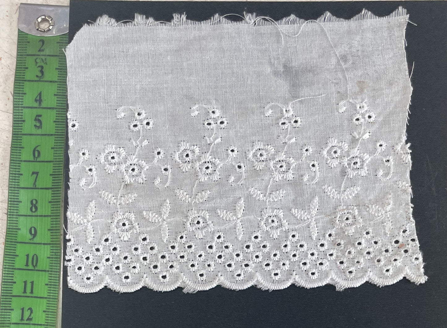 White Cotton Dyeable Schiffli Lace (Sku: S-123)