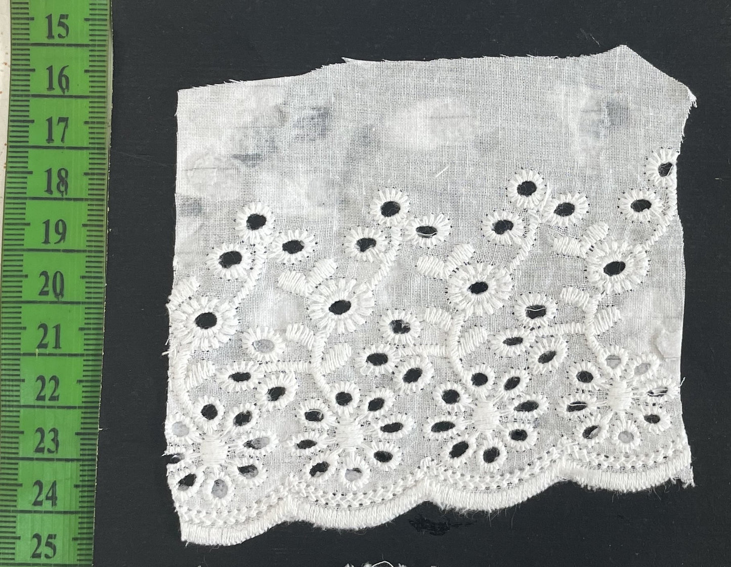 White Cotton Dyeable Schiffli Lace (Sku: S-13)