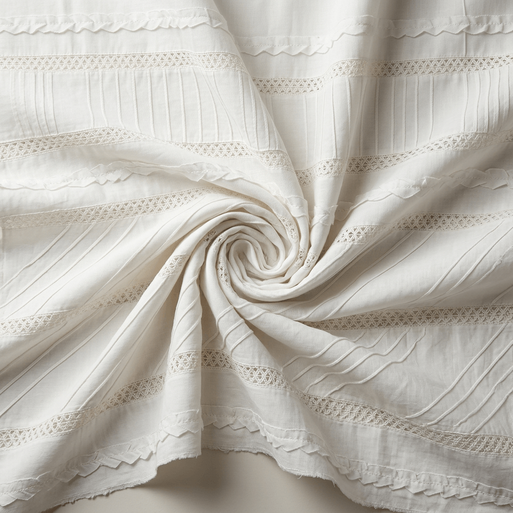White Patchwork Cotton Dyeable Fabric - 44" (112 cm)
