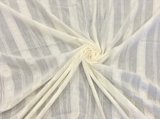 White Cotton Leno Self Dyeable (Sku: S-48)