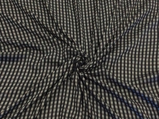 Black & Grey Cotton Check For Shirting