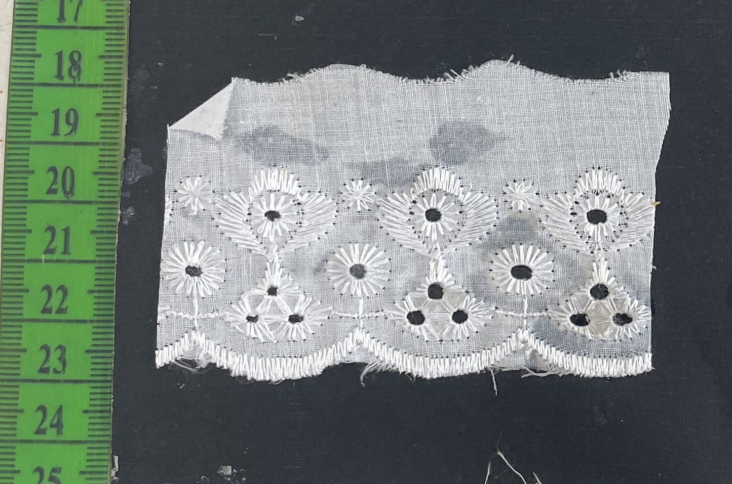 White Cotton Dyeable Schiffli Lace (Sku: S-72)
