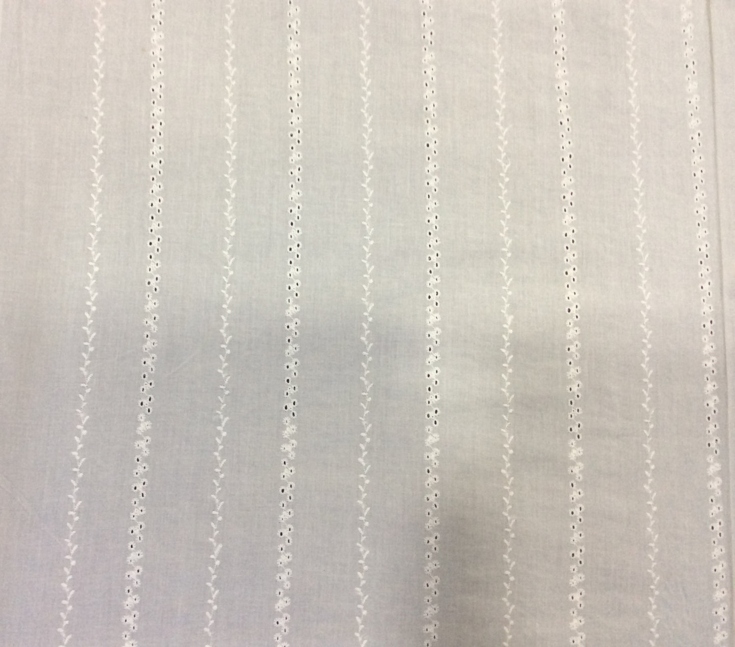 White Cotton Schiffli Chikan Dyeable (Sku: S-94)
