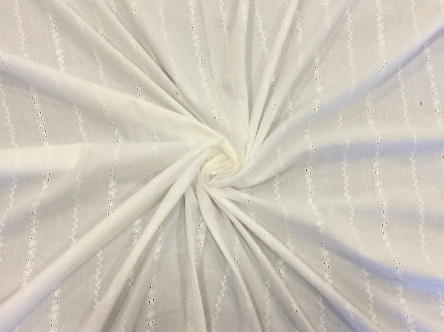 White Cotton Schiffli Chikan Dyeable (Sku: S-94)