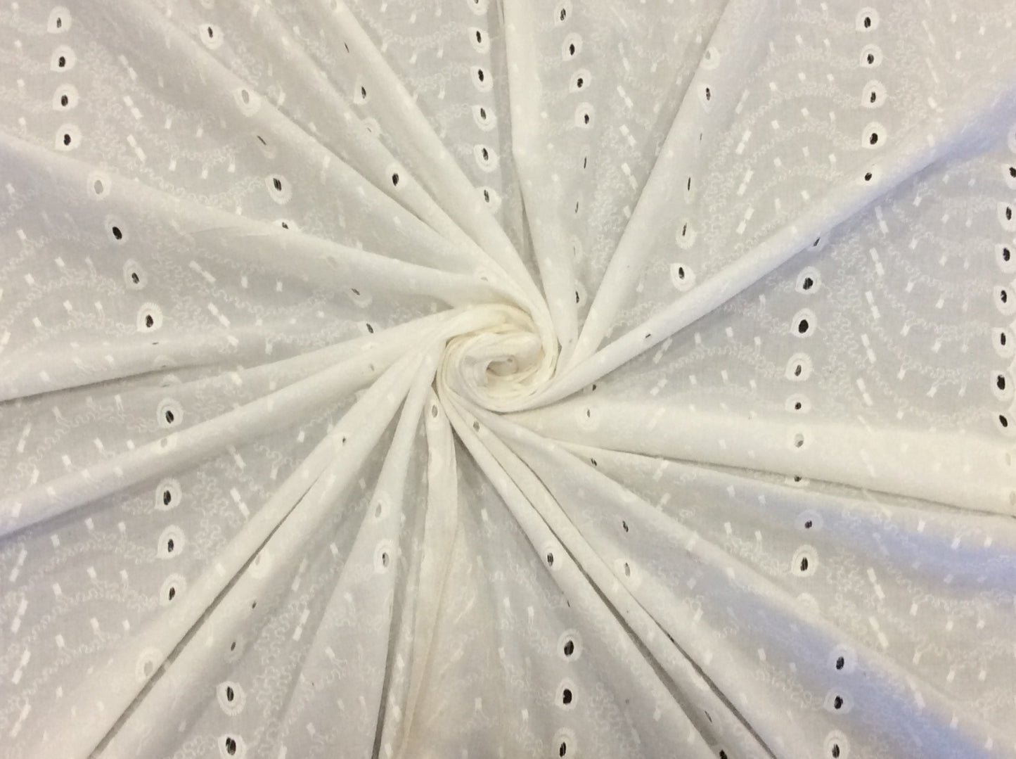 White Cotton Schiffli Chikan Dyeable (Sku: S-95)