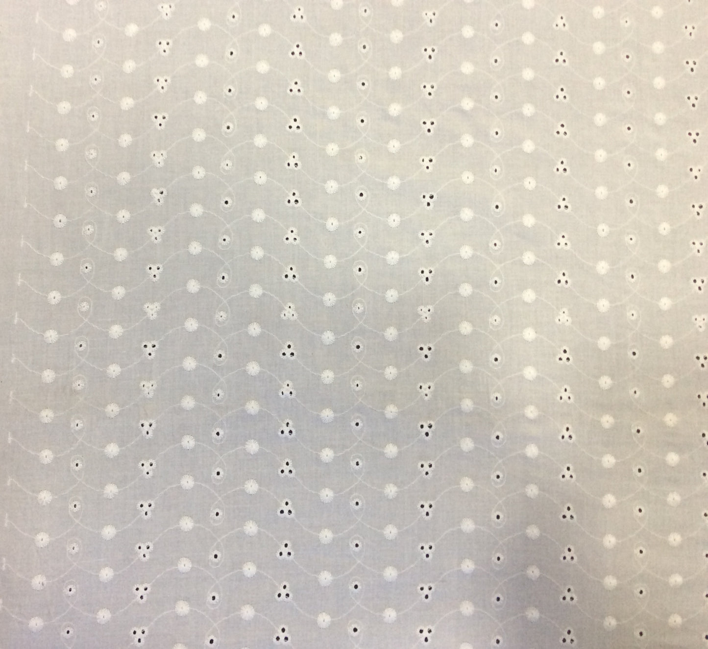 White Cotton Schiffli Chikan Dyeable (Sku: S-97)