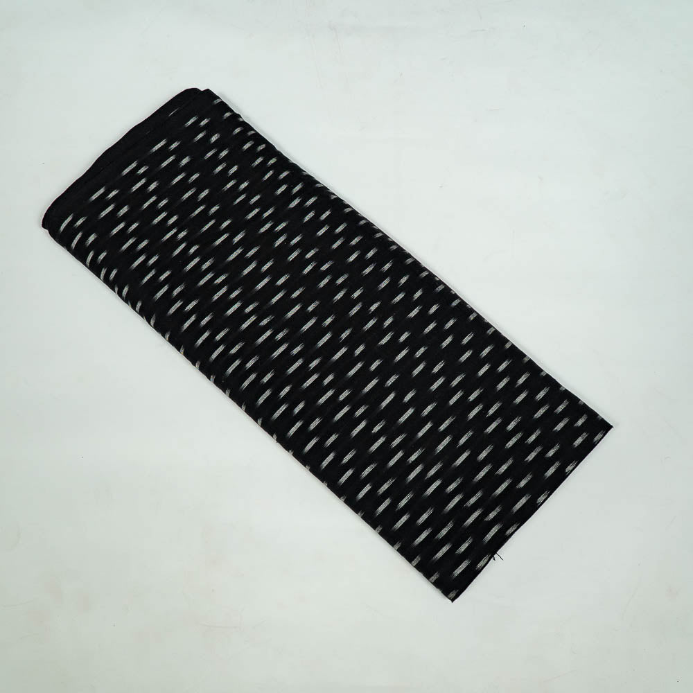 Black & White Small Pattern Cotton Handloom Woven Ikat (Sku: I-462)
