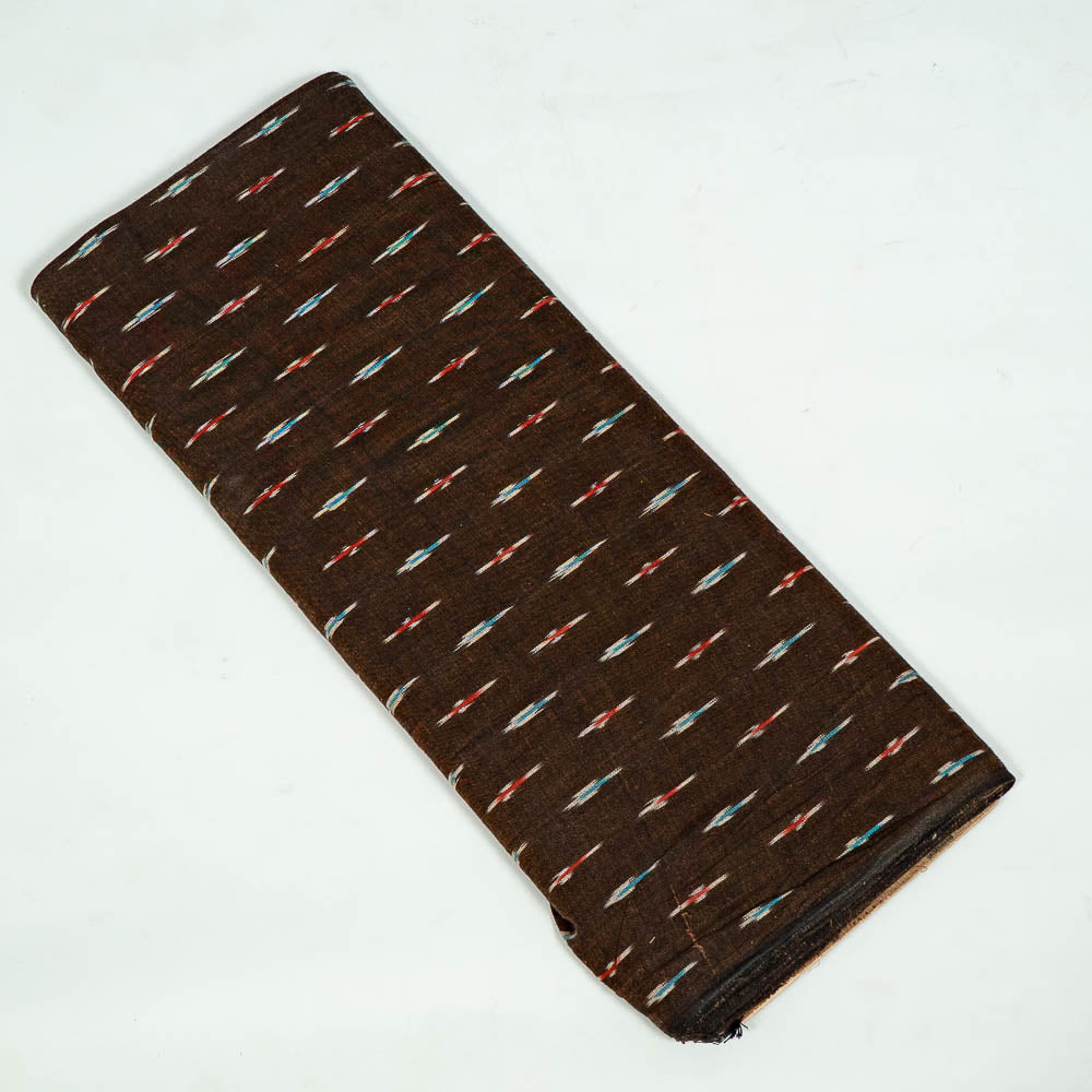 Brown color Small Design Cotton Handloom Ikat (SKU: I-765)