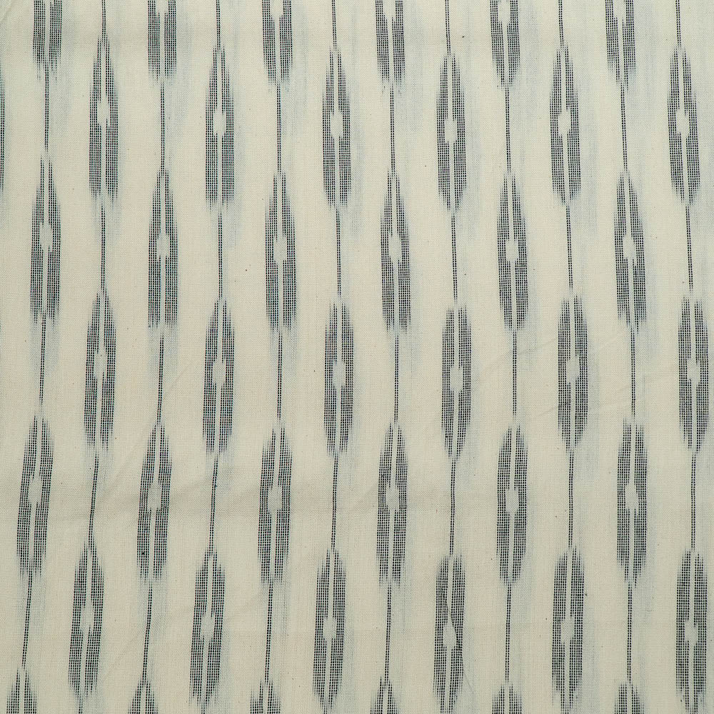 White & Grey Cotton Handloom Ikat (SKU: I-804)