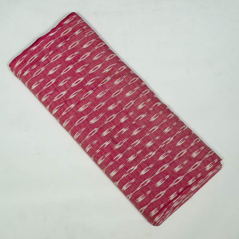 Pink & Off White Cotton Handloom Ikat (SKU: I-807)