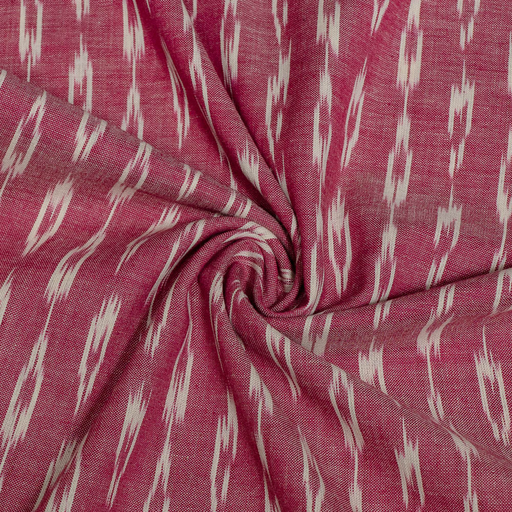 Pink & Off White Cotton Handloom Ikat (SKU: I-807)