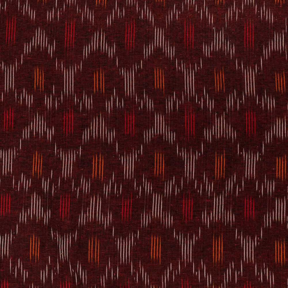 Maroon & Multicolor Design Cotton Handloom Ikat (SKU: I-814)