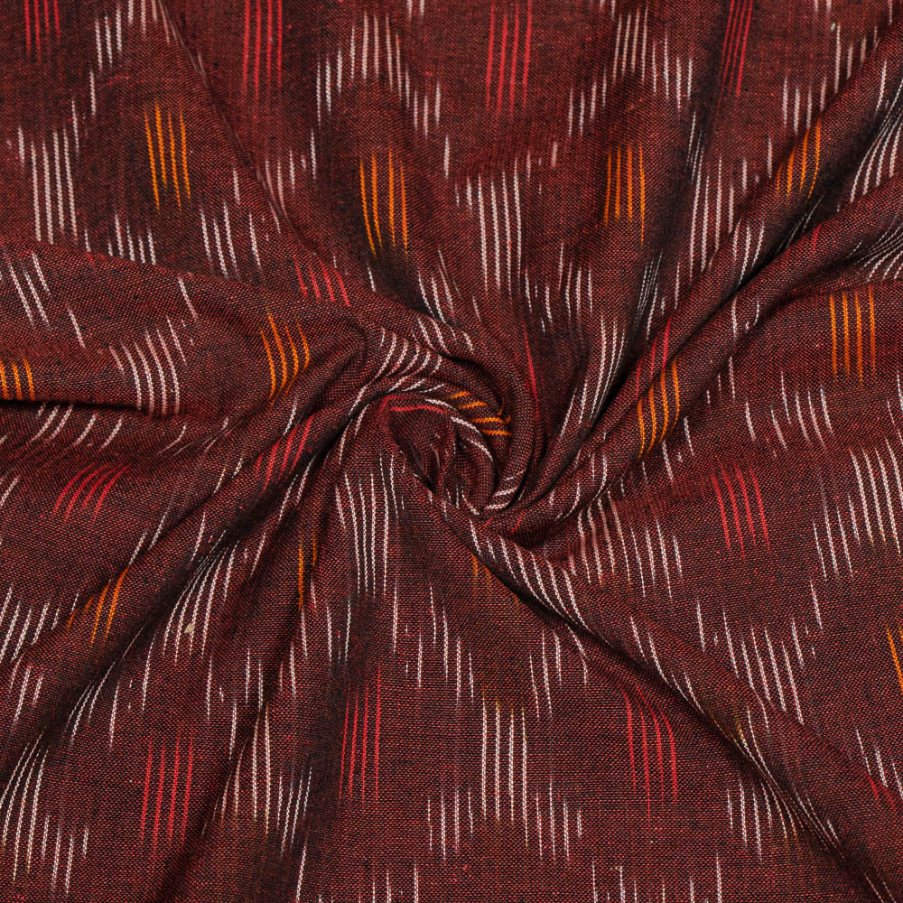 Maroon & Multicolor Design Cotton Handloom Ikat (SKU: I-814)