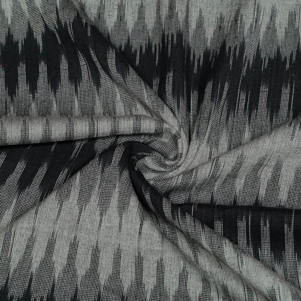 Black & Grey Cotton Handloom Woven Ikat (Sku: I-81)