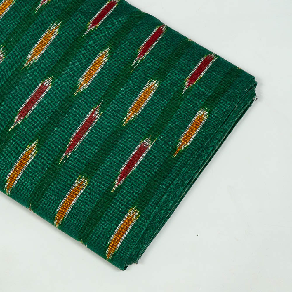 Green, Yellow & Red Cotton Handloom Ikat (SKU: I-843)