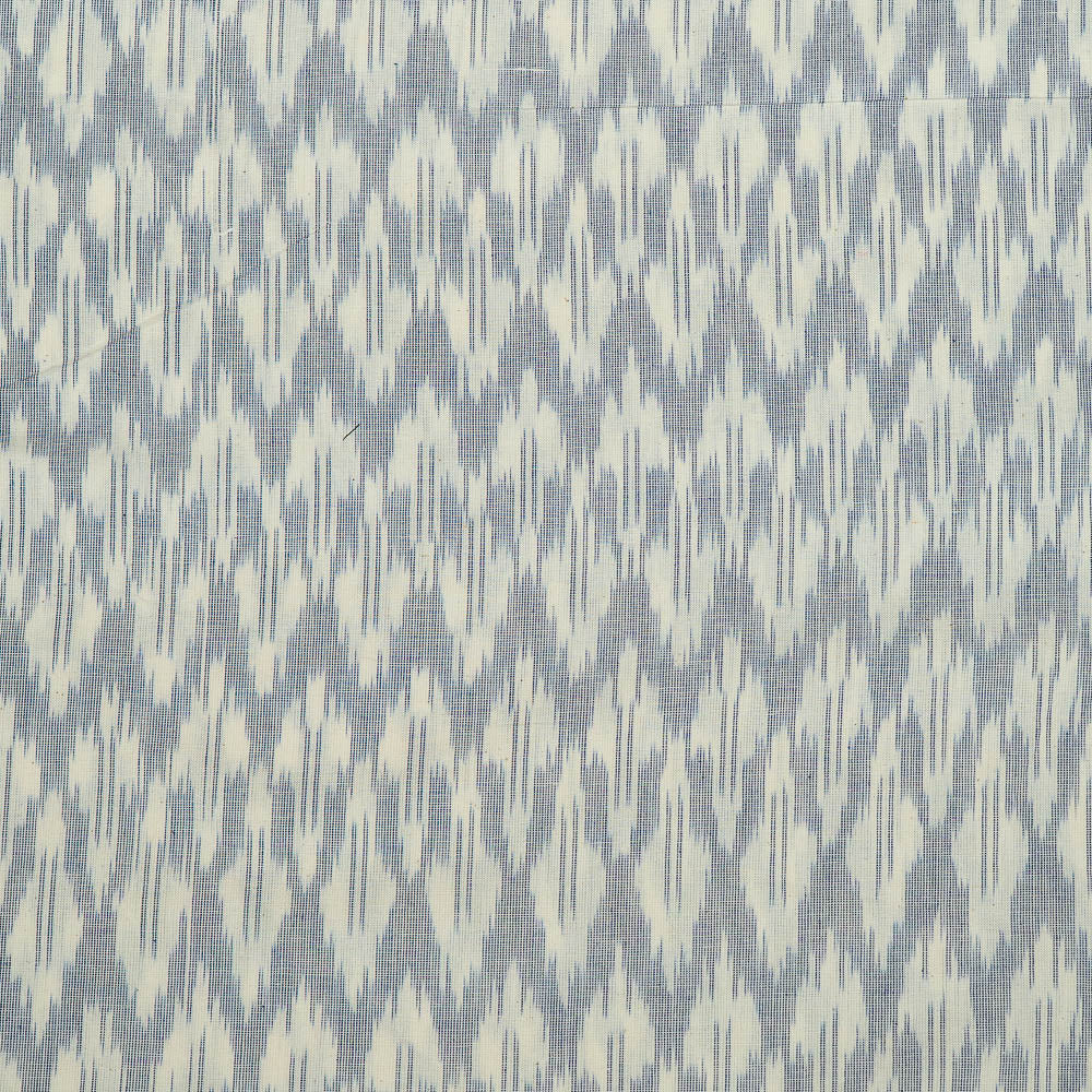 White & Blue Cotton Handloom Ikat (SKU: I-844)