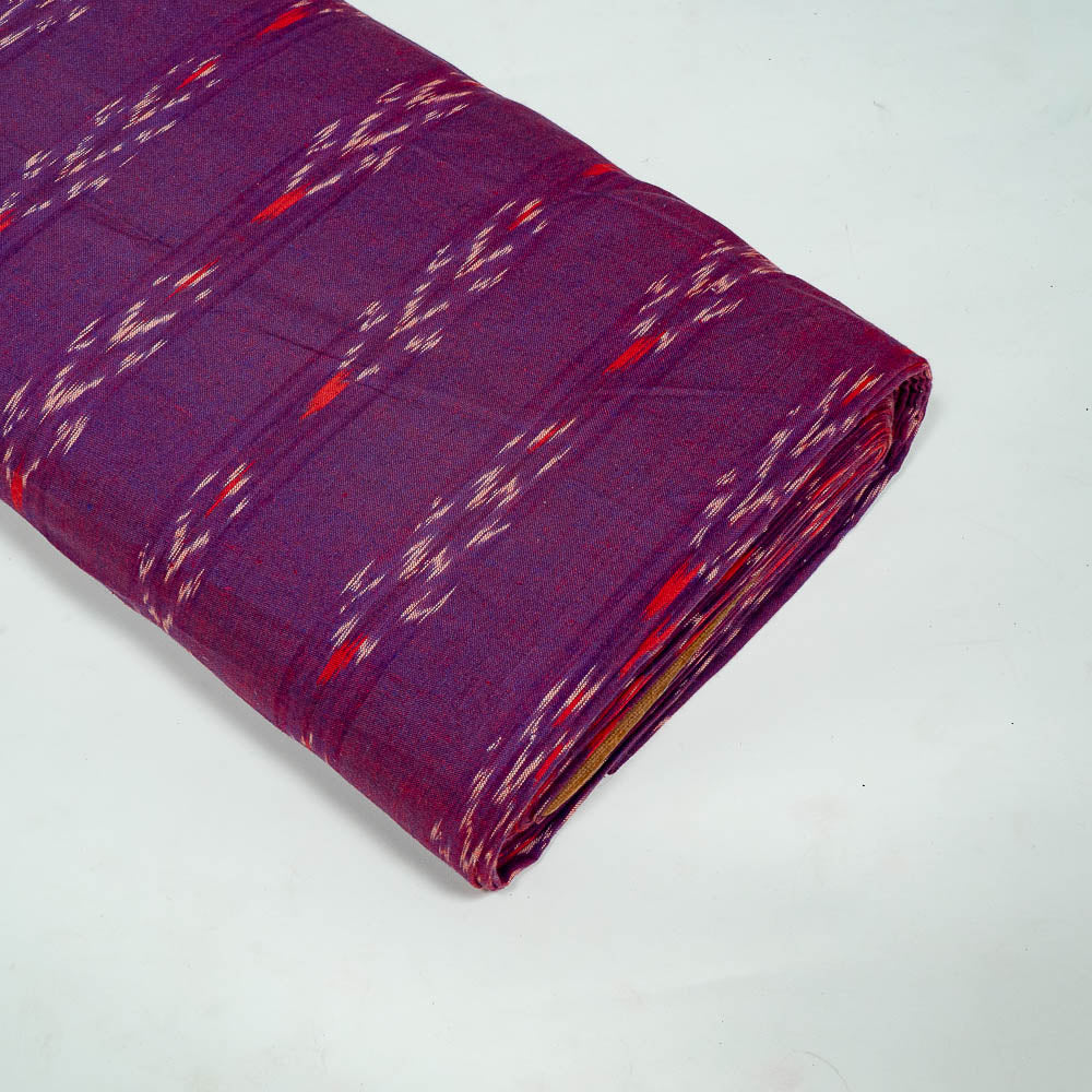 Wine color Cotton Handloom Ikat (SKU: IK-254)