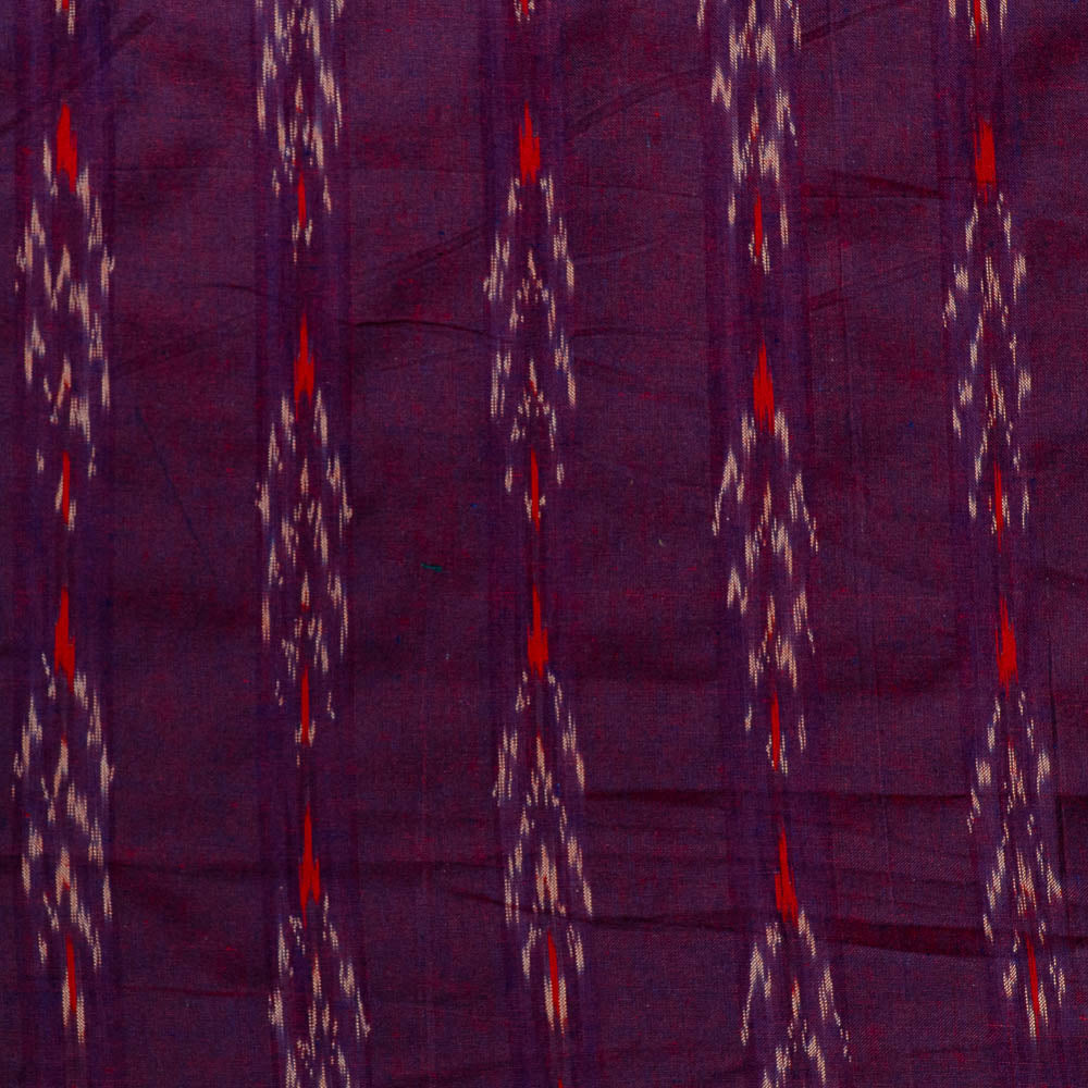 Wine color Cotton Handloom Ikat (SKU: IK-254)