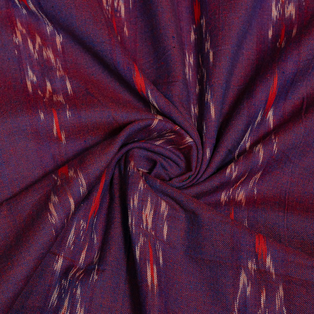Wine color Cotton Handloom Ikat (SKU: IK-254)