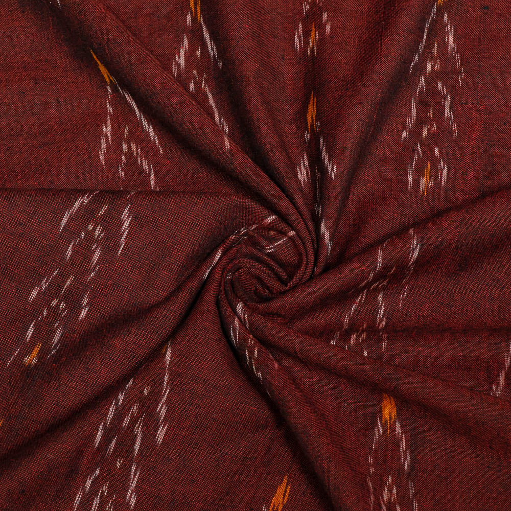 Maroon color Cotton Handloom Ikat (SKU: IK-436)