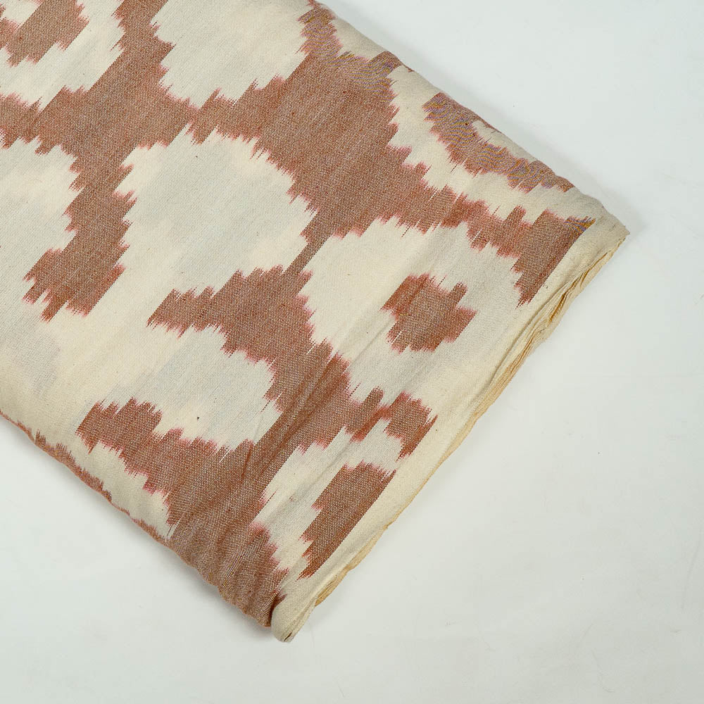 White & Beige Big Design Cotton Handloom Ikat (SKU: IKK-418)