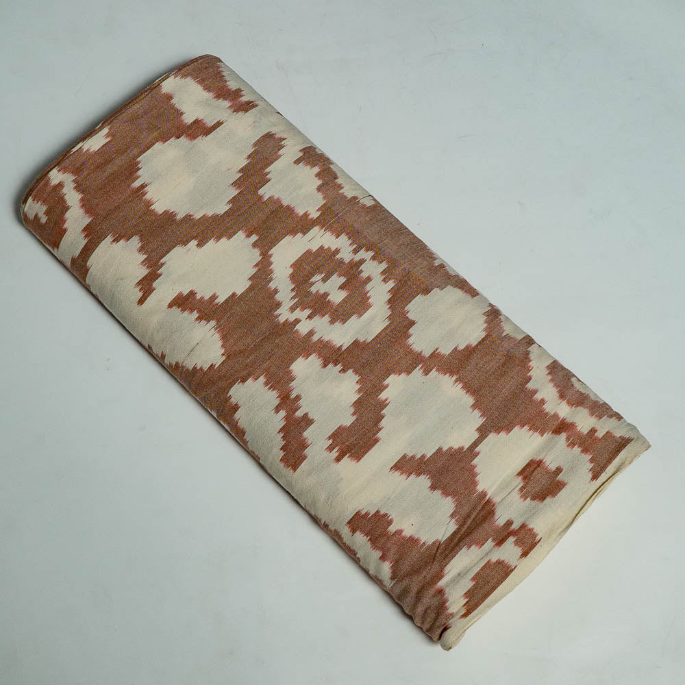 White & Beige Big Design Cotton Handloom Ikat (SKU: IKK-418)