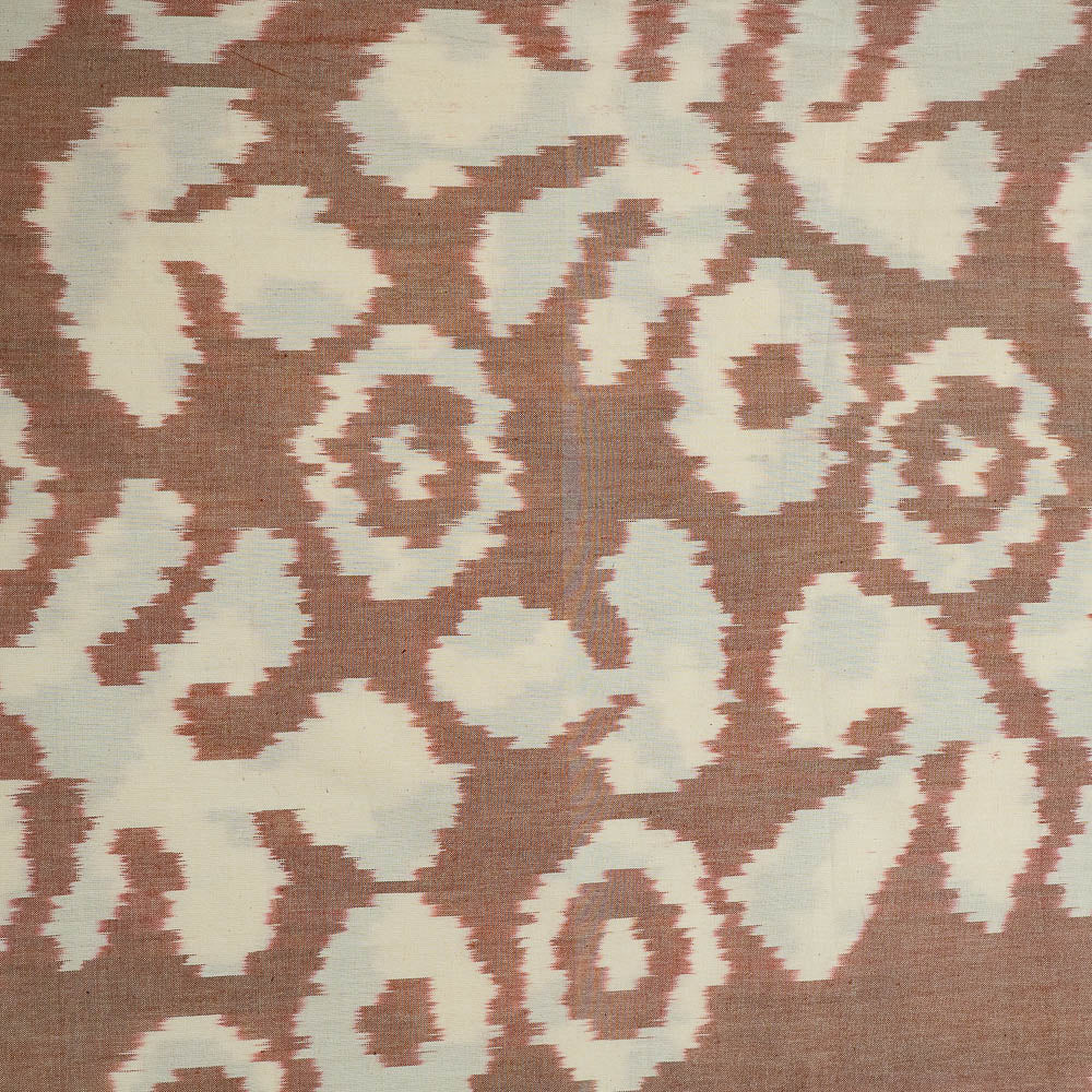 White & Beige Big Design Cotton Handloom Ikat (SKU: IKK-418)