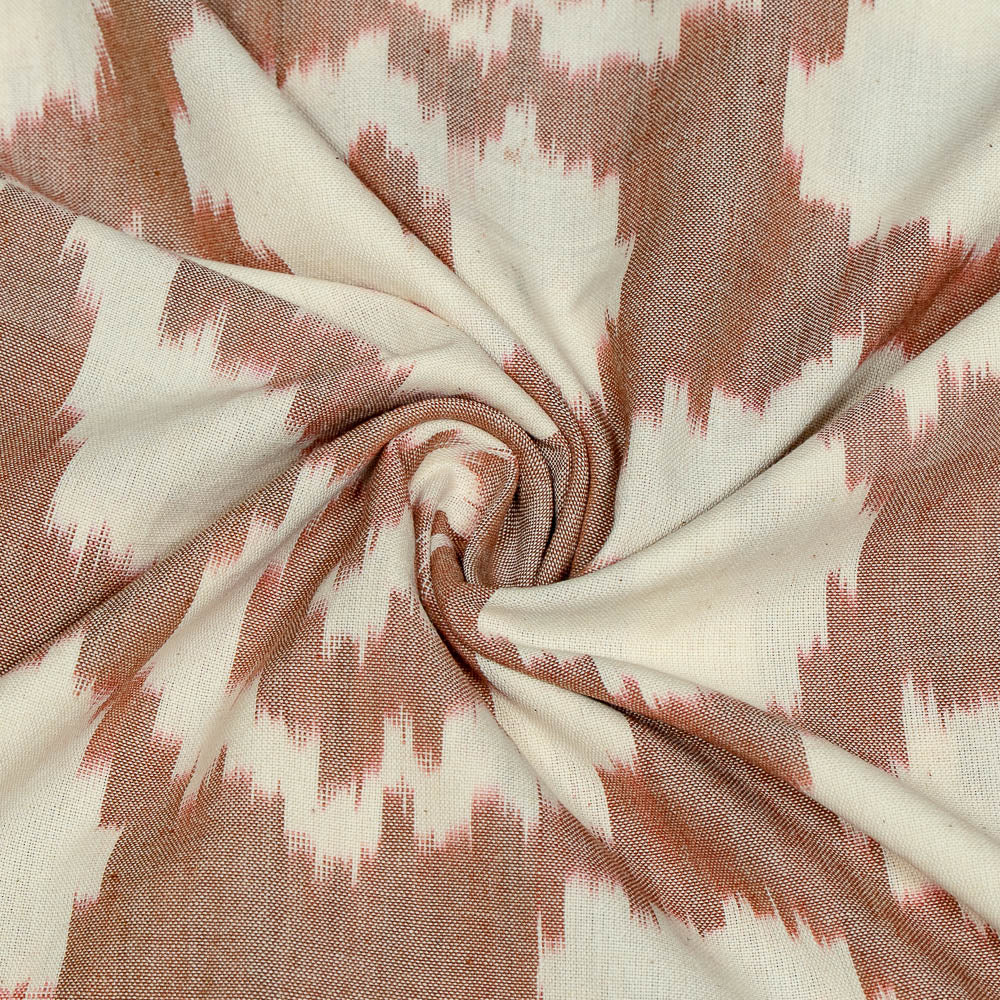 White & Beige Big Design Cotton Handloom Ikat (SKU: IKK-418)