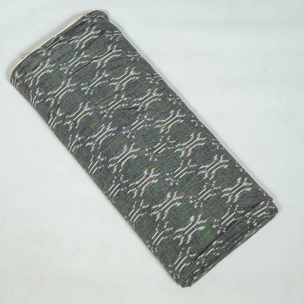 Grey & White Fine Quality Cotton Handloom Woven Ikat (Sku: IKK-560)