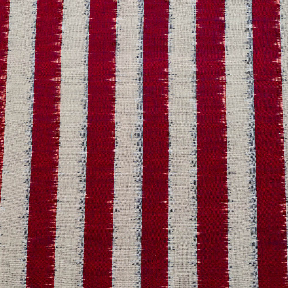 Red & White Cotton Handloom Double Ikat (SKU: IKK-587)