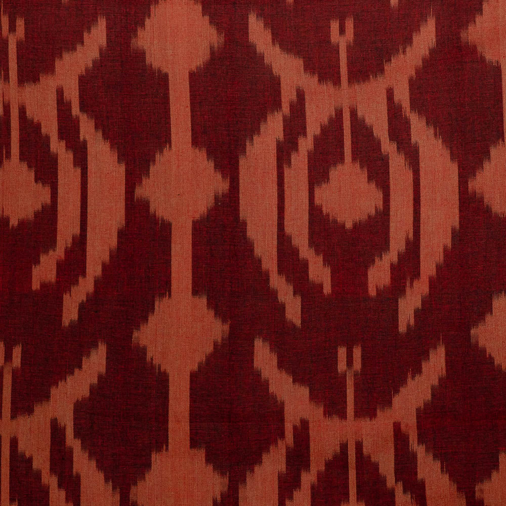 Rust Color Bigg Design Fine Cotton Handloom Ikat (SKU: IKK-599)