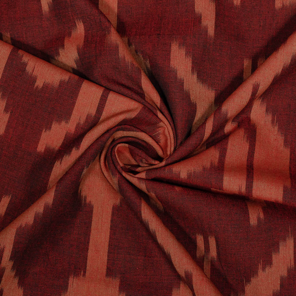 Rust Color Bigg Design Fine Cotton Handloom Ikat (SKU: IKK-599)