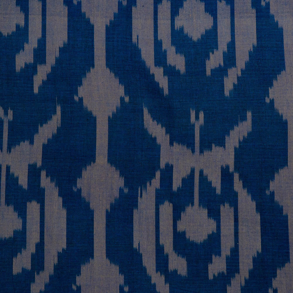 Blue color Big Pattern Fine Cotton Handloom Ikat (SKU: IKK-600)