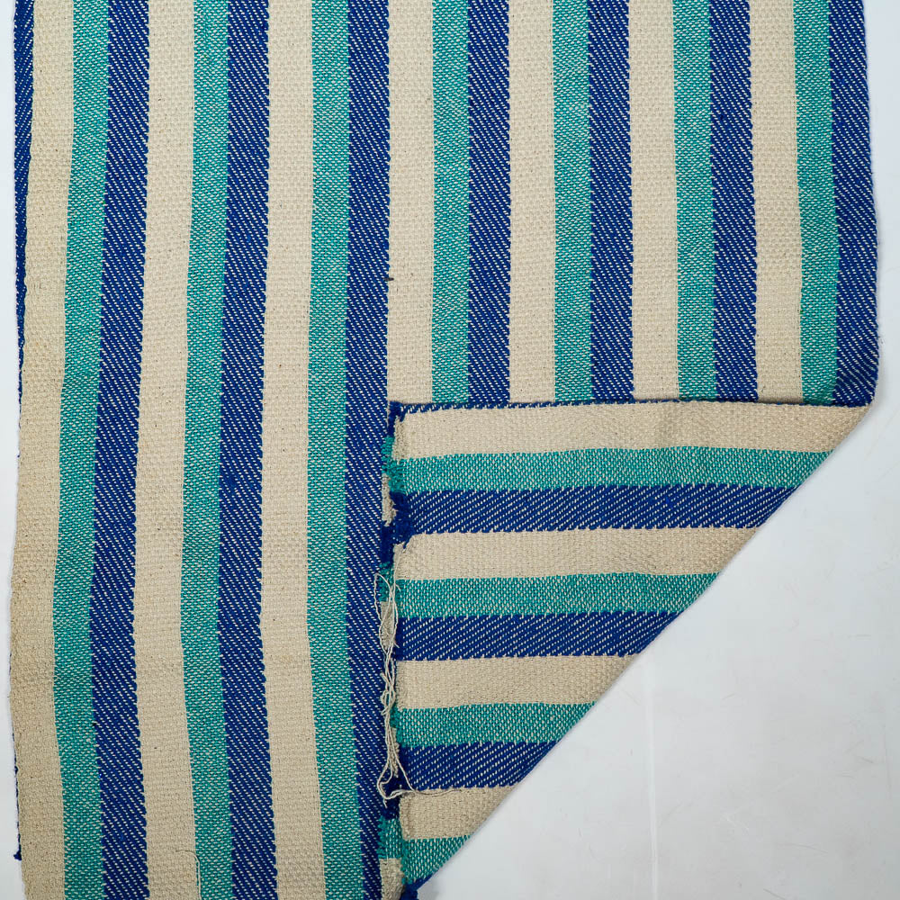 Blue & White Stripe Cotton Blend Jacquard (SKU: J-124)