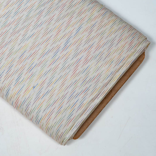 White Base Multicolor Cotton Dobby Fabric (SKU: J-488)
