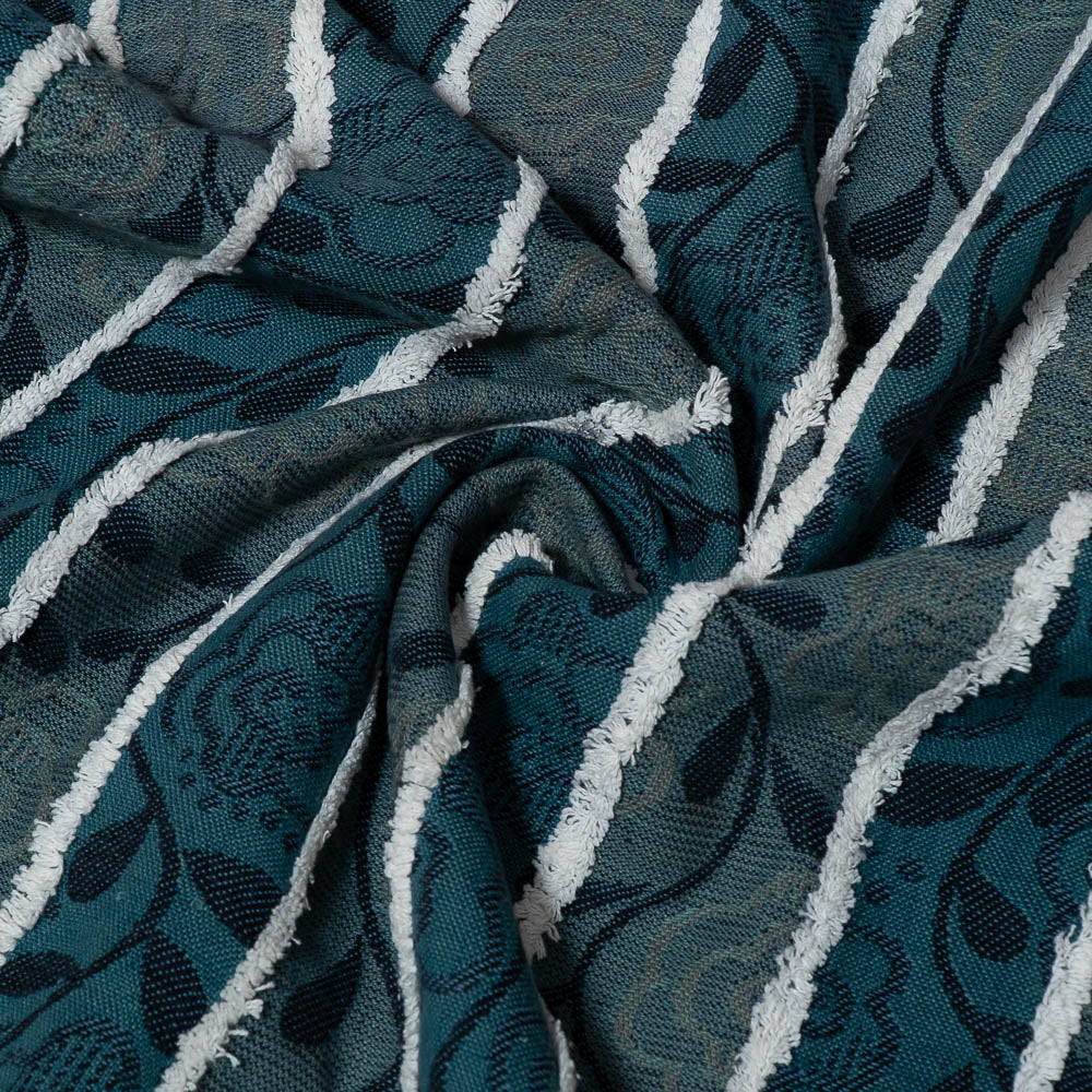 Green Leaf Design Cotton Tuftting Jacquard (SKU: J-50)