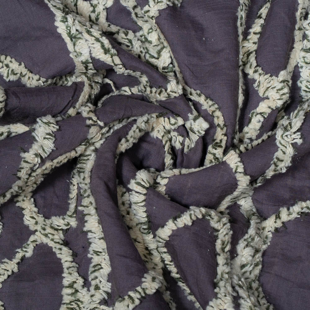 Grey color Cotton Tuftting Jacquard (SKU: J-545)