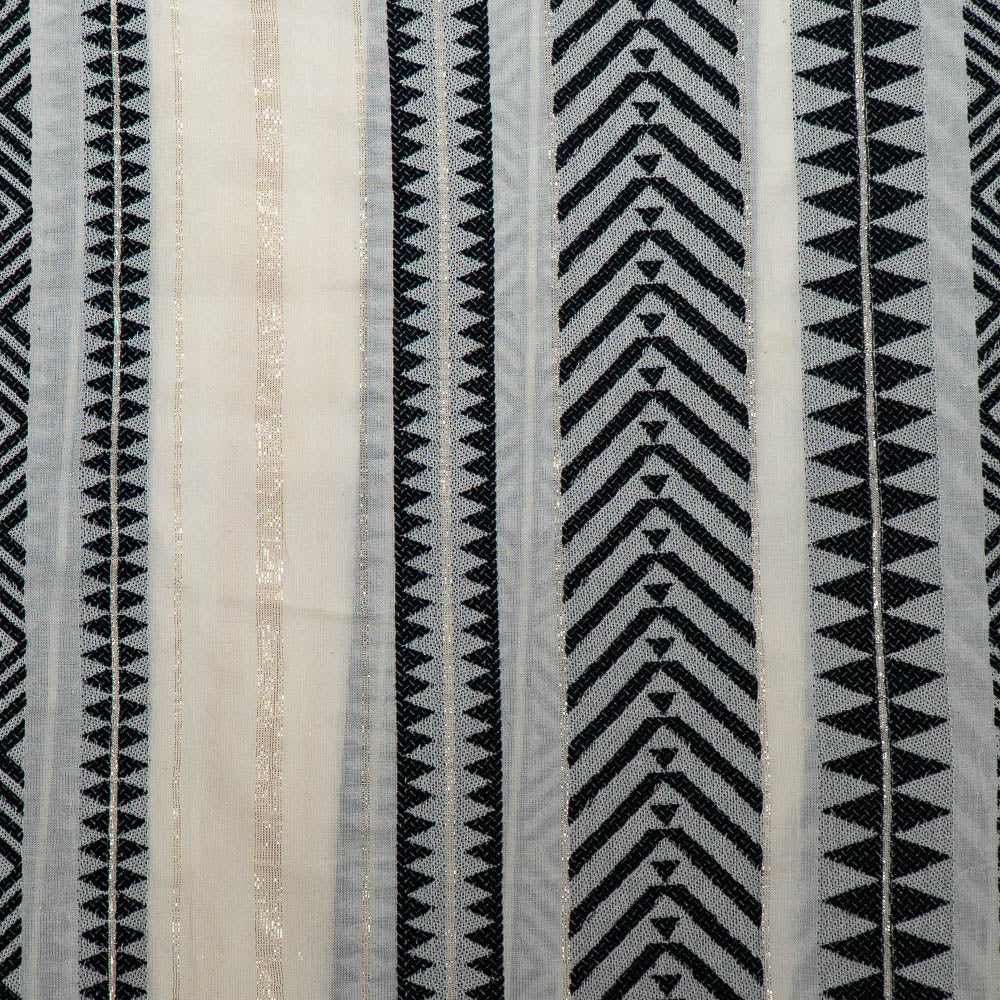 White & Black Lightweight Cotton Jacquard (SKU: J-565)