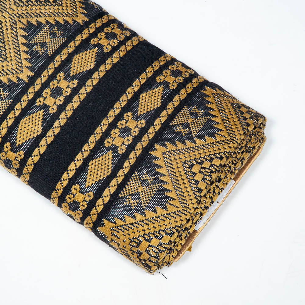 Yellow & Black With Lurex Cotton Jacquard (SKU: J-569)