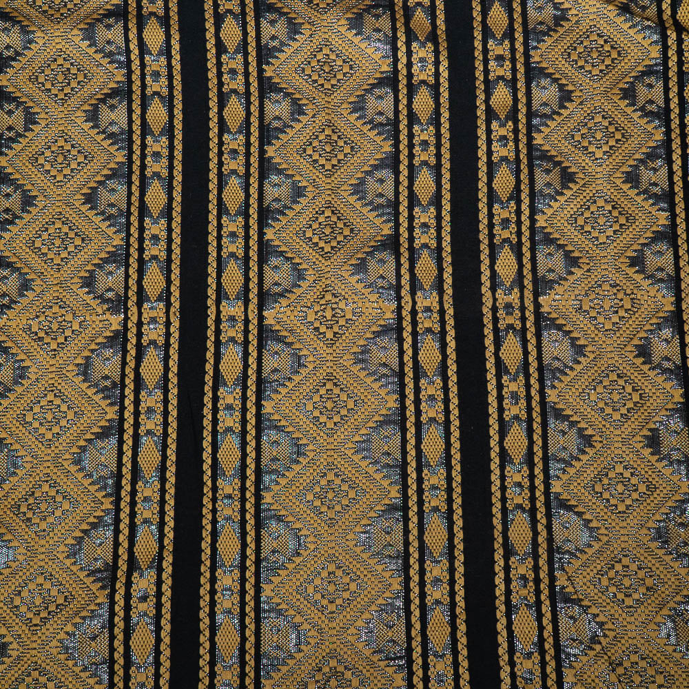 Yellow & Black With Lurex Cotton Jacquard (SKU: J-569)