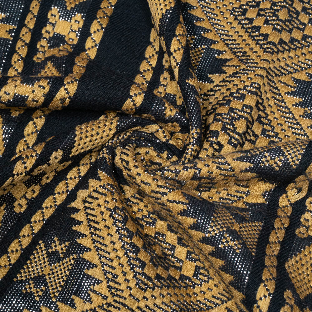 Yellow & Black With Lurex Cotton Jacquard (SKU: J-569)