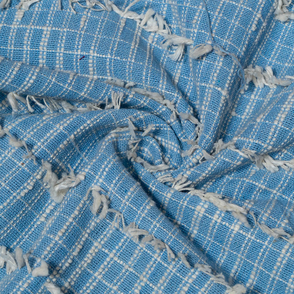 Blue & White Tuftting Cotton Jacquard (SKU: J-571)