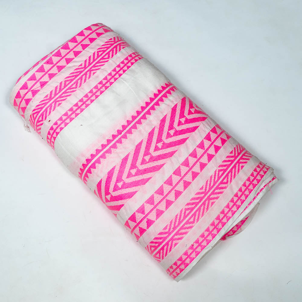 White & Pink Lightweight Cotton Jacquard | SKU: JD-60